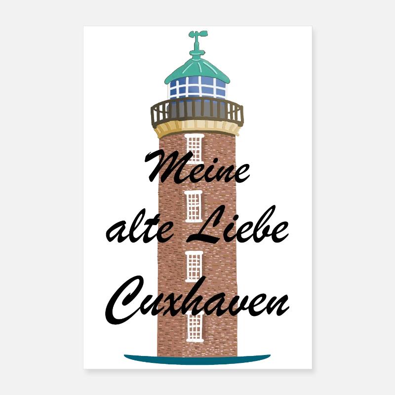 Cuxhaven, phare de Hambourg à l’Alte Liebe Poster 40 x 60 cm