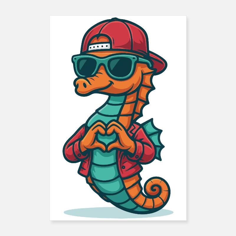 Herzreiter Seepferdchen Poster 40x60 cm