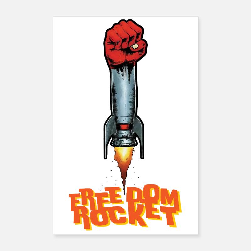ROCKET FIGHT - freedom & rights Poster 16" x 24" (40x60 cm)