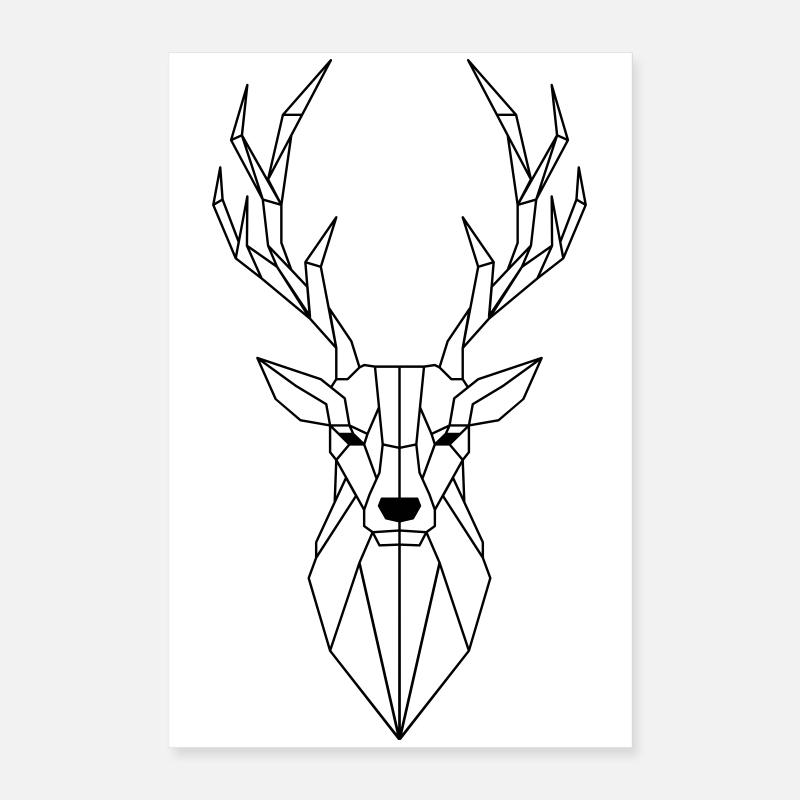 Hirsch Polygon Poster 40x60 cm