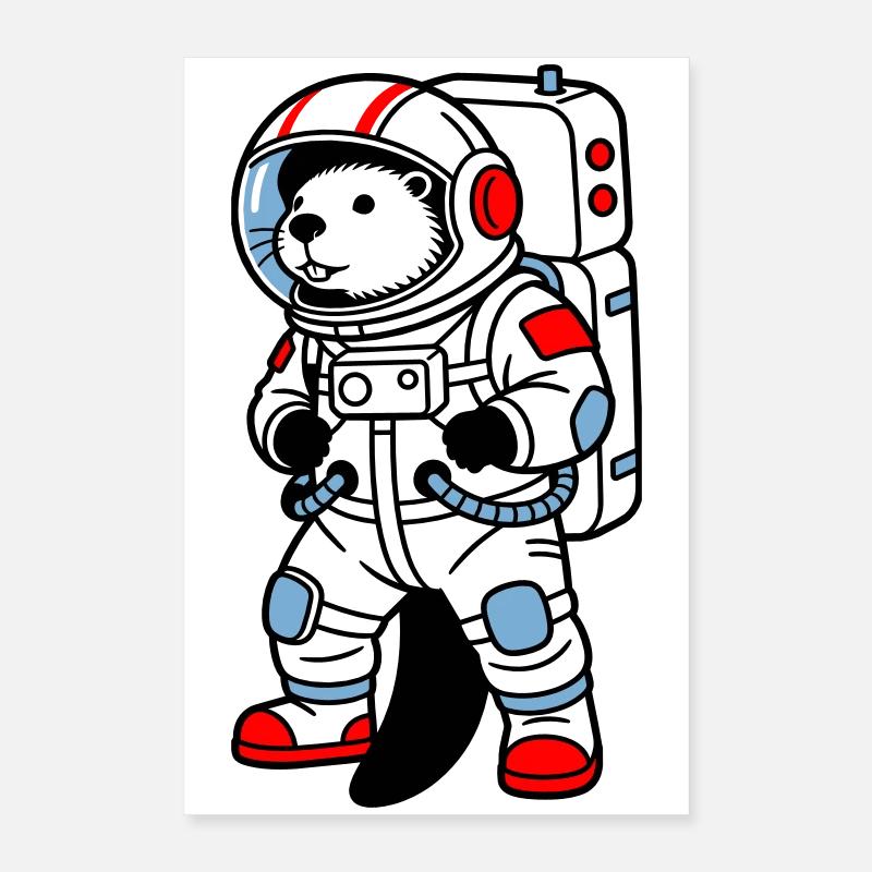 Beaver en combinaison spatiale Poster 40 x 60 cm