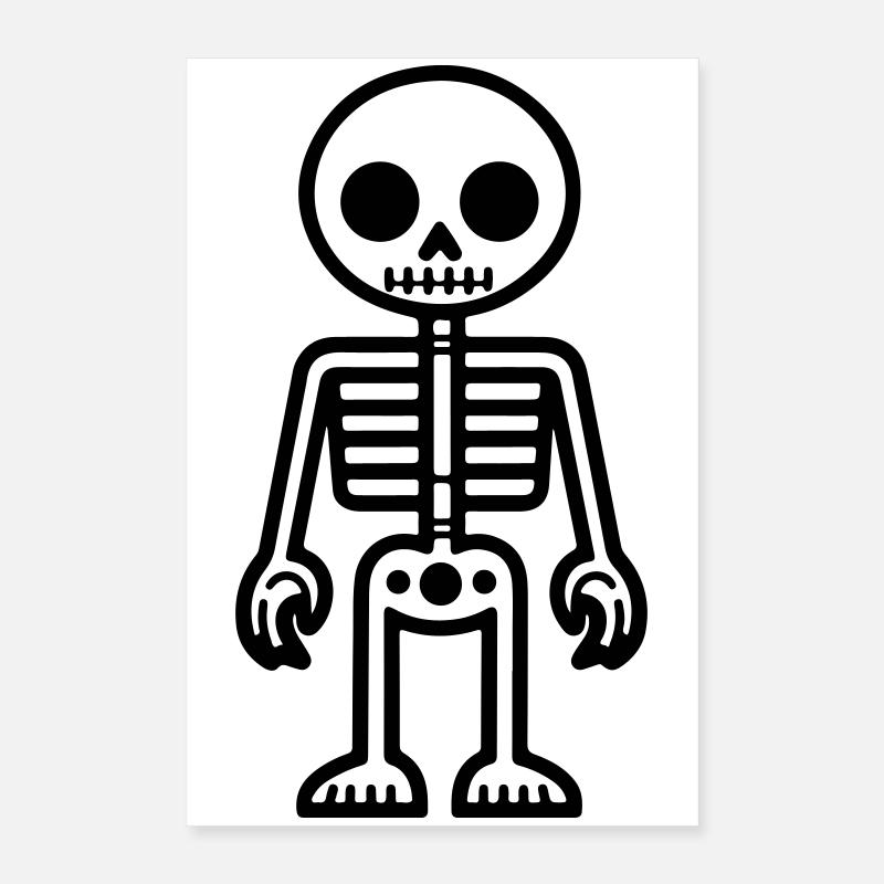 Skelett Comic Poster 40x60 cm