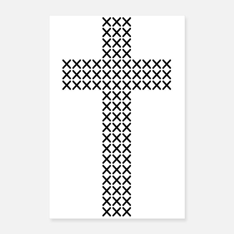 Cross Stitch Cross Pattern Poster 16" x 24" (40x60 cm)