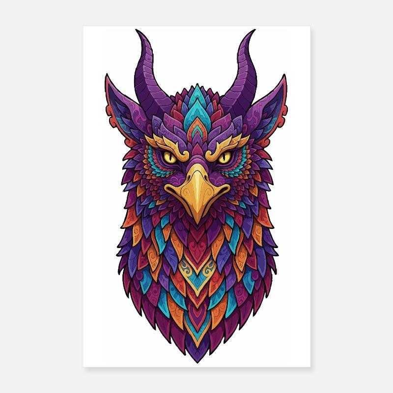 Colorful owl with horns Poster 16" x 24" (40x60 cm)