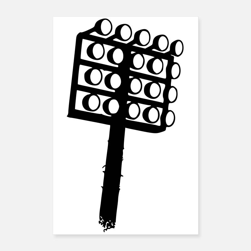 Icône du football à projecteurs de stade Poster 40 x 60 cm