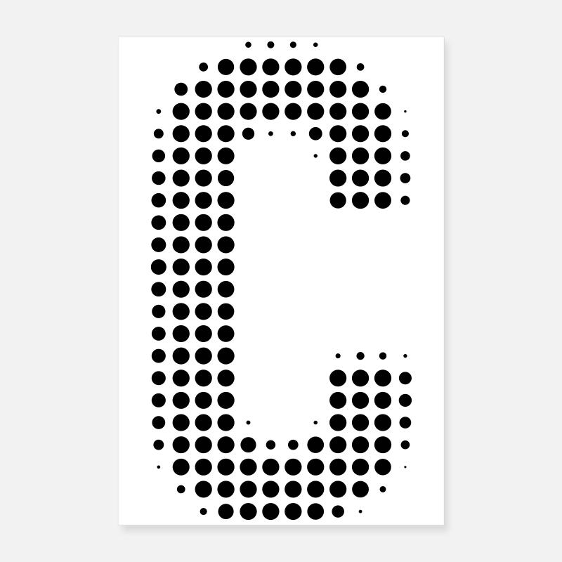 C Buchstabe Punkte Raster Poster 40x60 cm