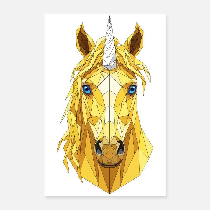 Polygon Unicorn Head Poster 16" x 24" (40x60 cm)