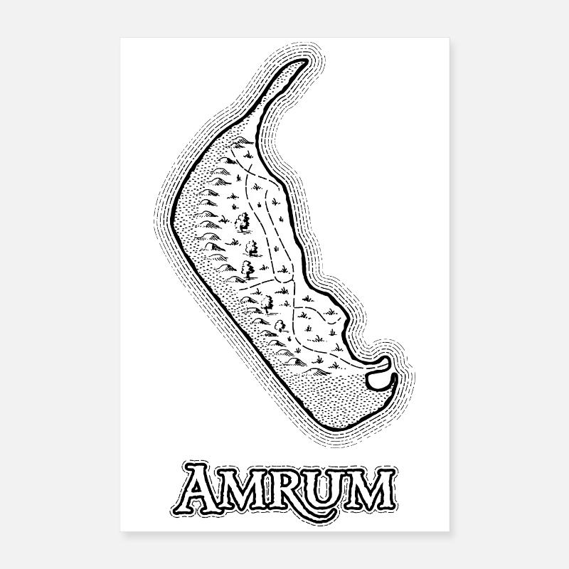 Amrum | Antique map | treasure map Poster 16" x 24" (40x60 cm)