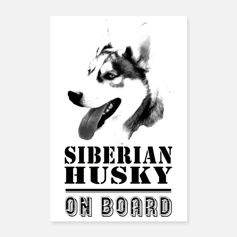 Husky à bord Poster 40 x 60 cm