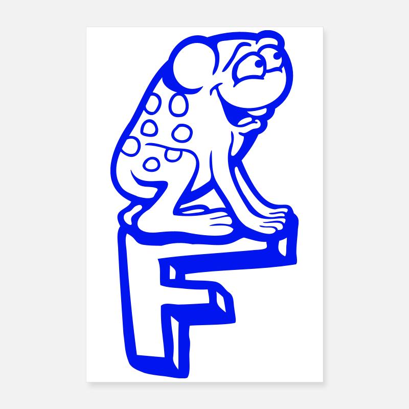 Letter F Frog Toad Name ABC Learning School Poster 16" x 24" (40x60 cm)