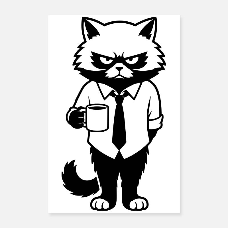 Grumpy office hangover with coffee Poster 16" x 24" (40x60 cm)