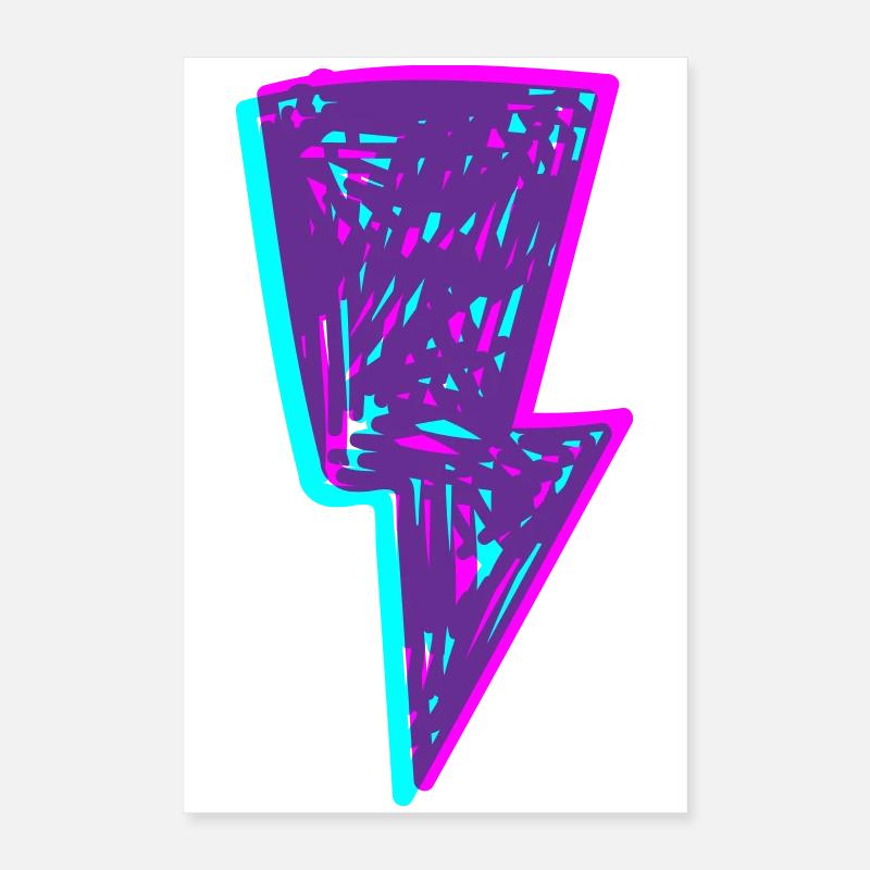 Psychedelischer Neonstrahl Poster 40x60 cm