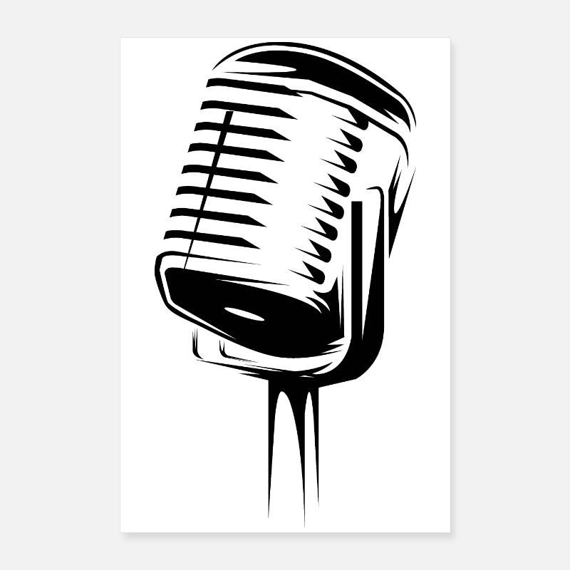 mikrofon illustration Symbol Geschenk microphon Poster 40x60 cm