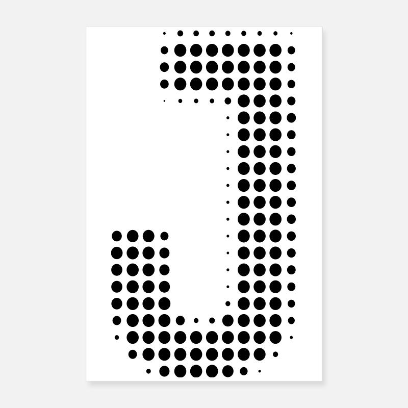 J letter dots grid Poster 16" x 24" (40x60 cm)