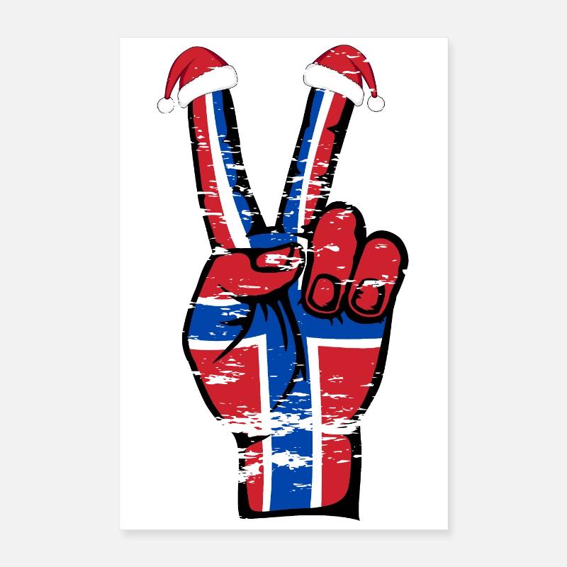 Drapeau de la Norvège Noël Symbole de la paix utilisé Poster 40 x 60 cm