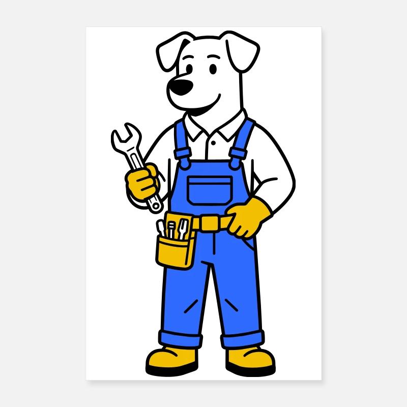 Plombier chien Poster 40 x 60 cm
