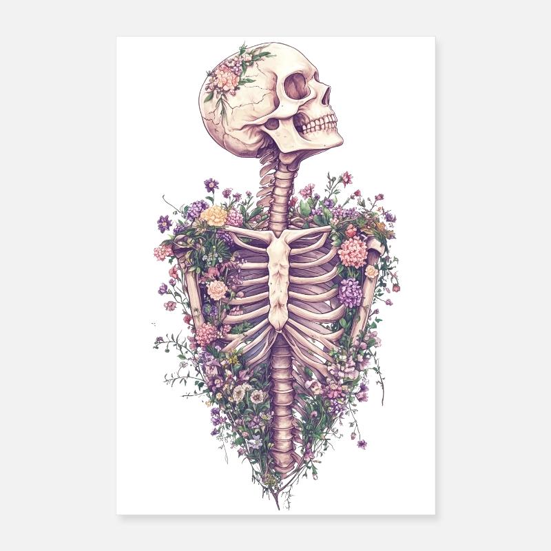 Floral Ribcage Poster 16" x 24" (40x60 cm)