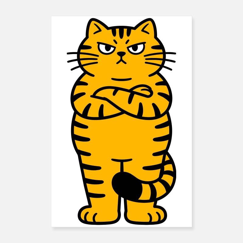 chagrijnige kat comic Poster 40 x 60 cm