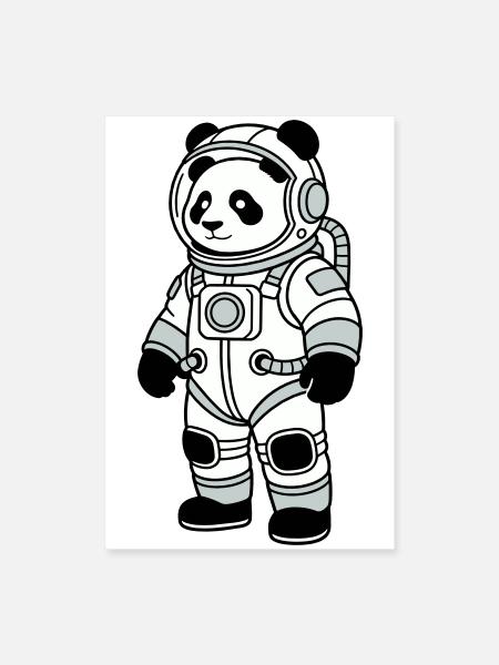 Combinaison spatiale panda bear - Poster 40 x 60 cm - blanc - Devant