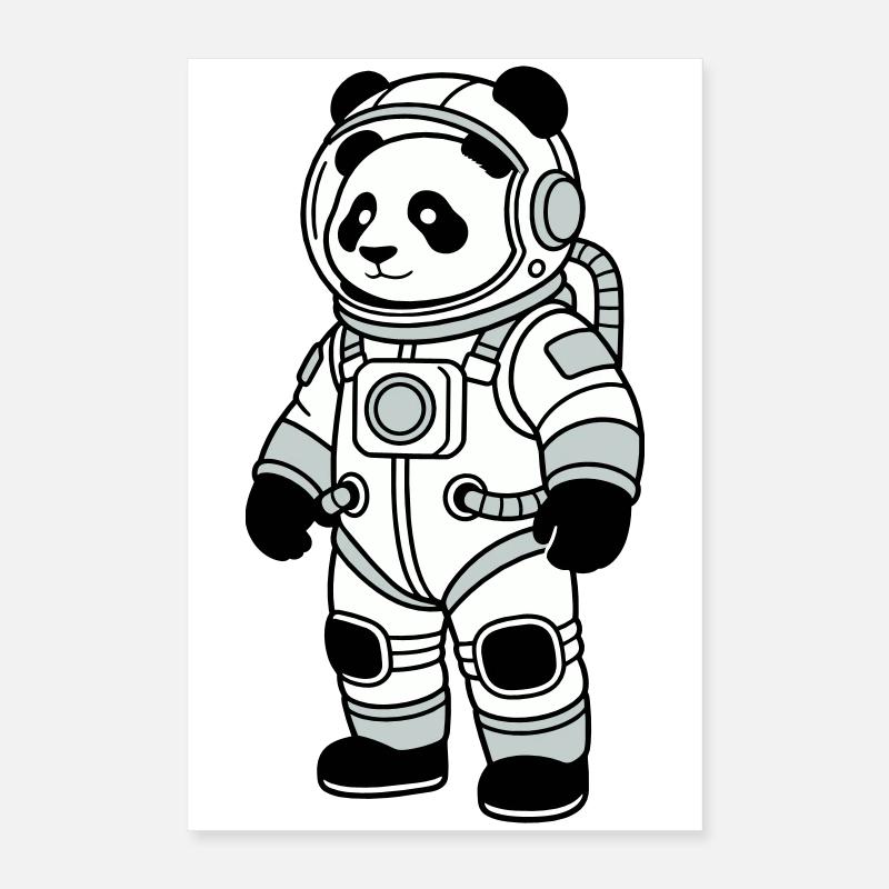 Panda-Bär-Raumanzug Poster 40x60 cm