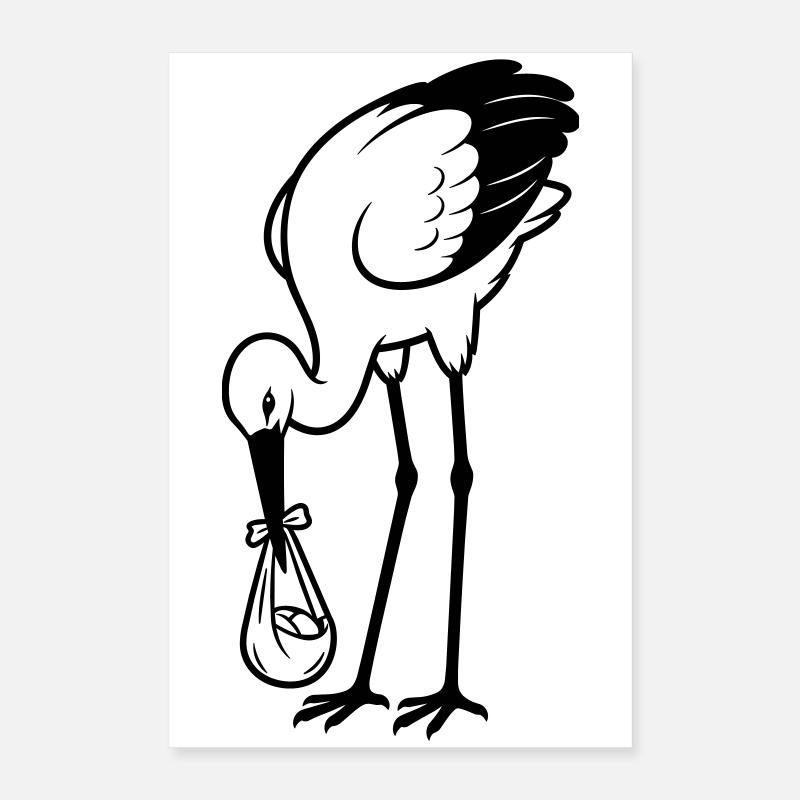Storch-Baby Poster 40x60 cm