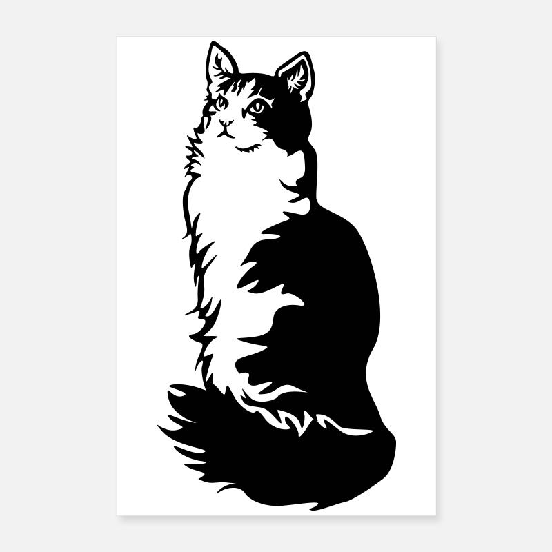 Smoking de chat des forêts norvégiennes Poster 40 x 60 cm