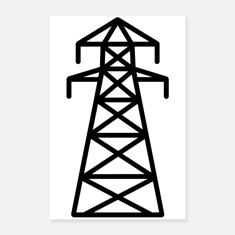 electricity pylon Poster 16" x 24" (40x60 cm)