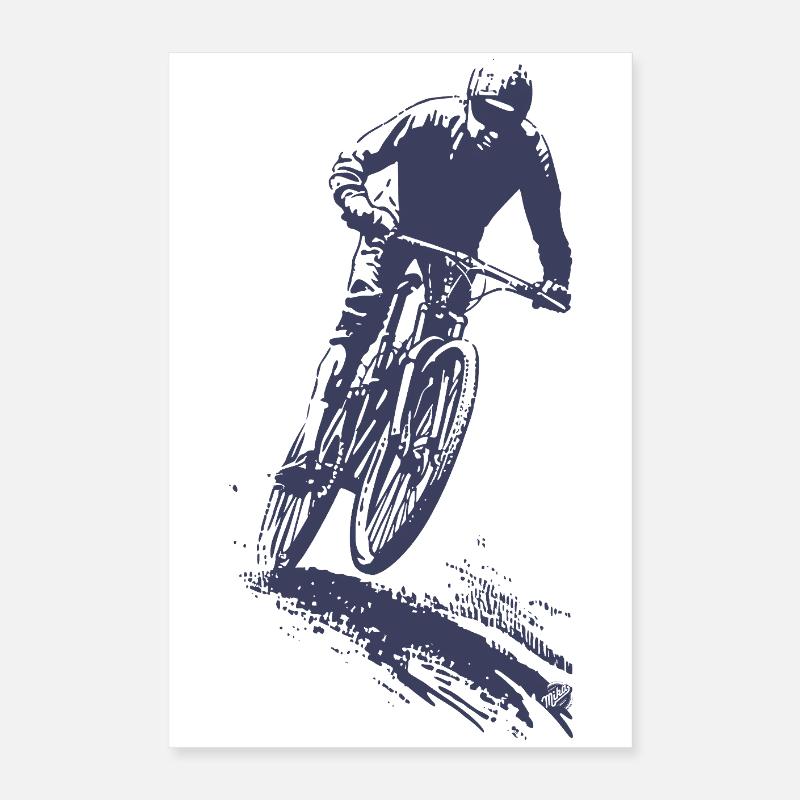 Silhouette de VTT en saut Poster 40 x 60 cm