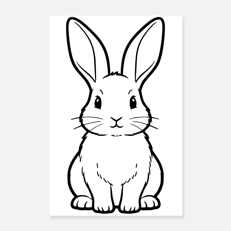Page à colorier de plan de type « Bunny Sitting » Poster 40 x 60 cm