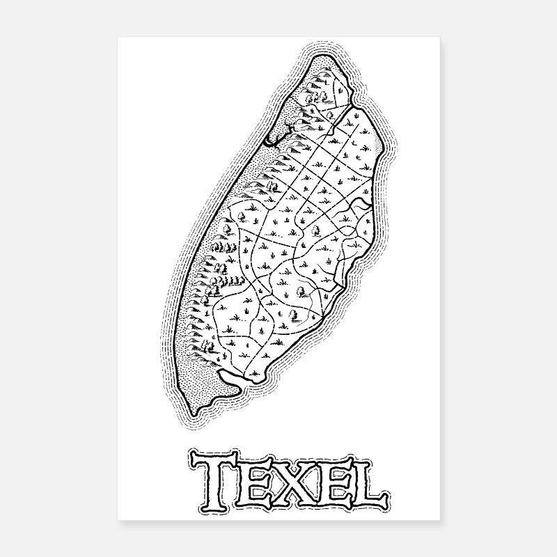 Texel | Antique map | Treasure map Poster 16" x 24" (40x60 cm)