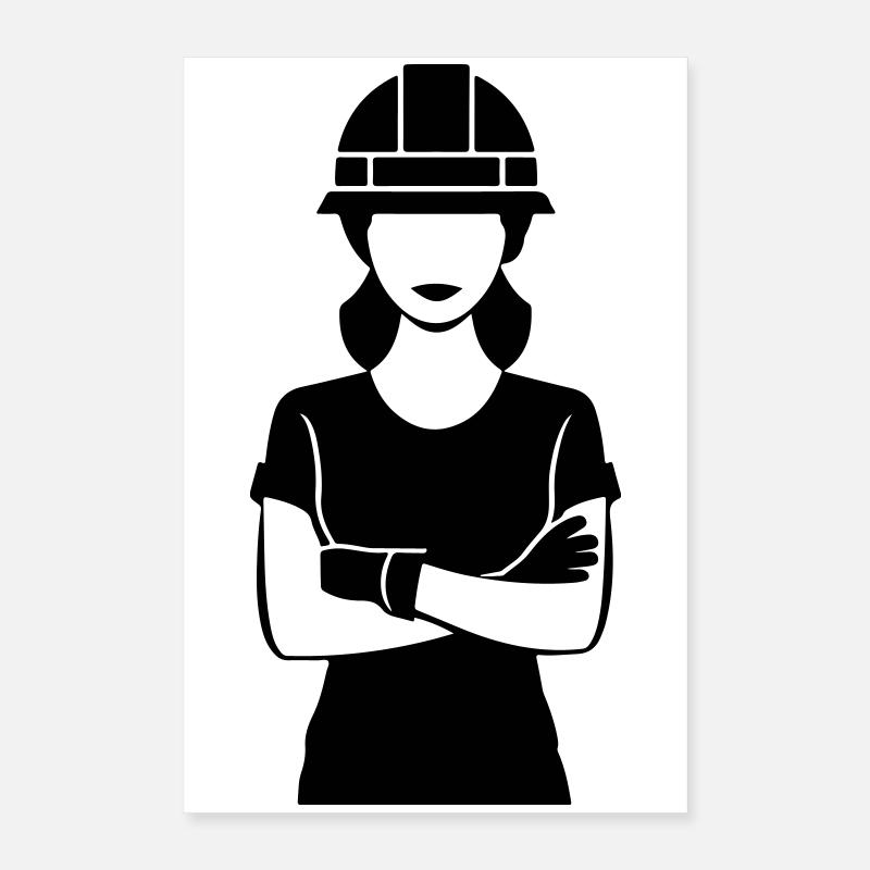 Bauarbeiter Frau Poster 40x60 cm