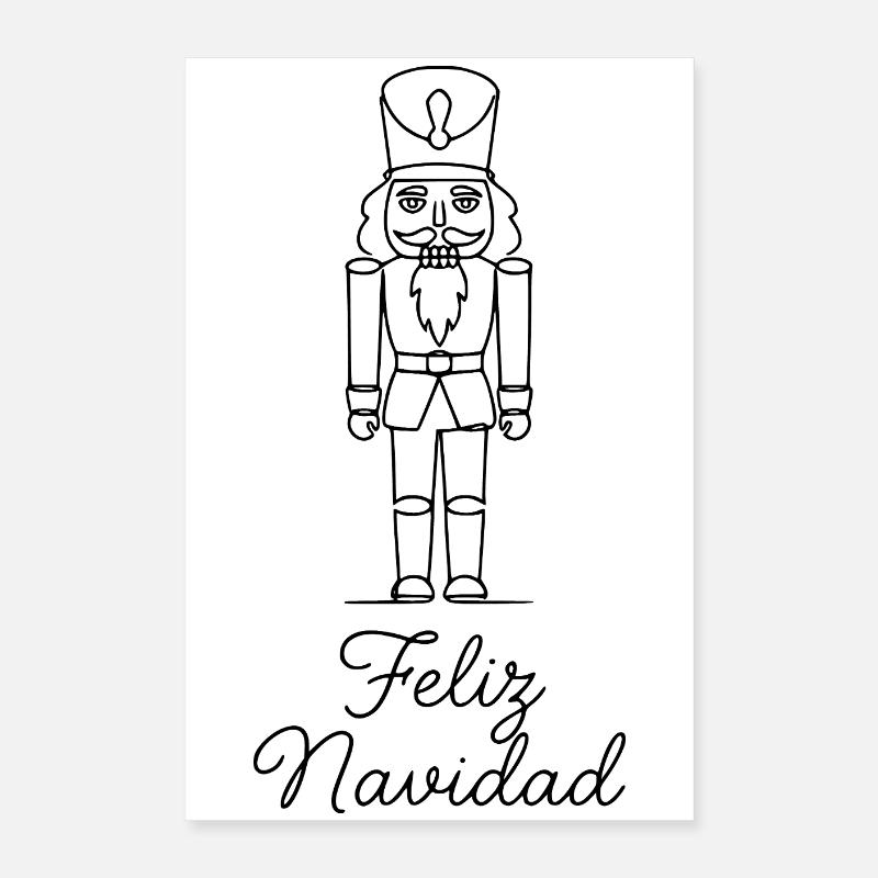 Feliz Navidad Nutcracker Christmas Poster 16" x 24" (40x60 cm)