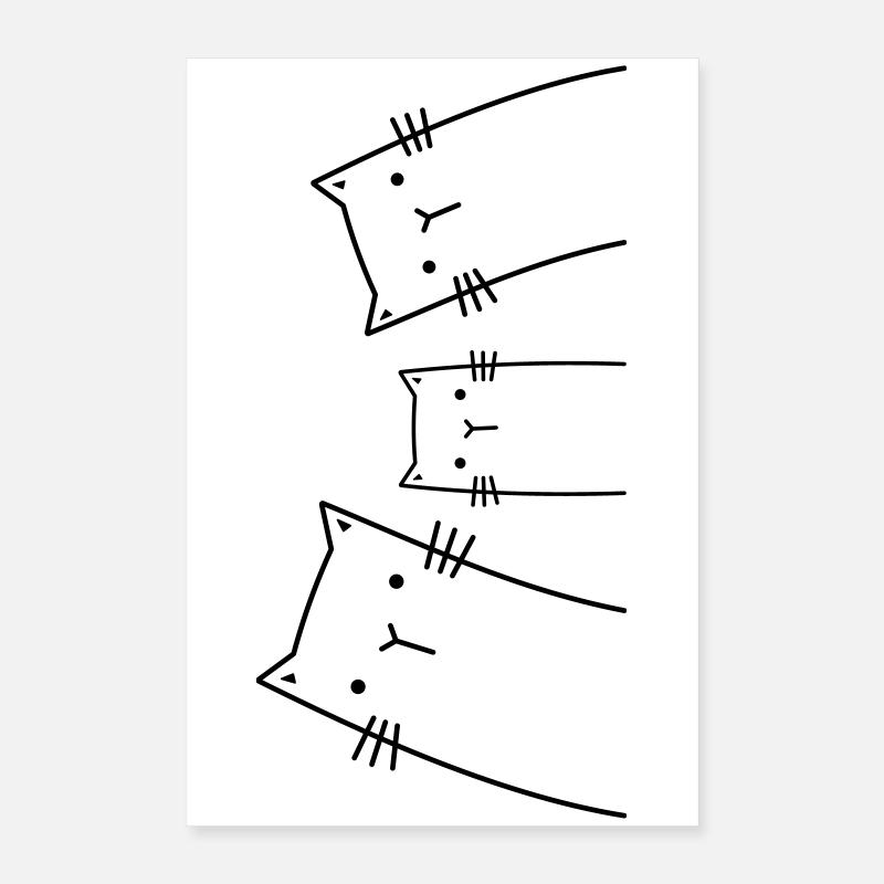 Idée Cadeau Chat Famille Chats Poster 40 x 60 cm