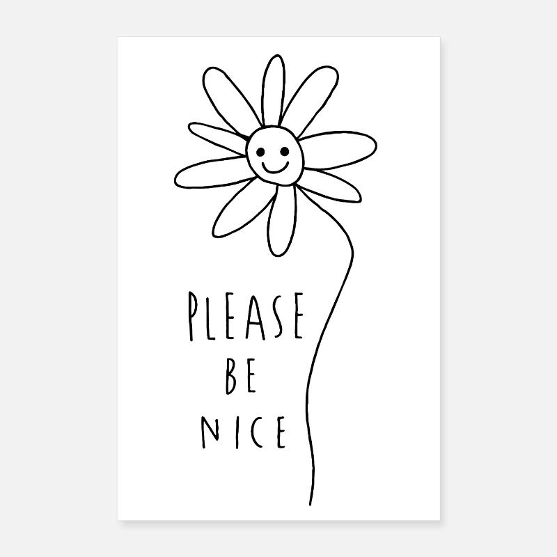 Please be nice – Freundliches Minimal Statement Poster 40x60 cm