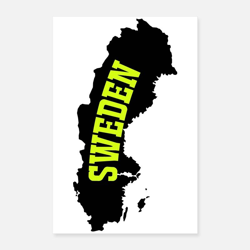 Schweden Neon Schriftzug Poster 40x60 cm