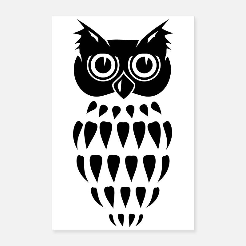 stylisée Chouette Poster 40 x 60 cm