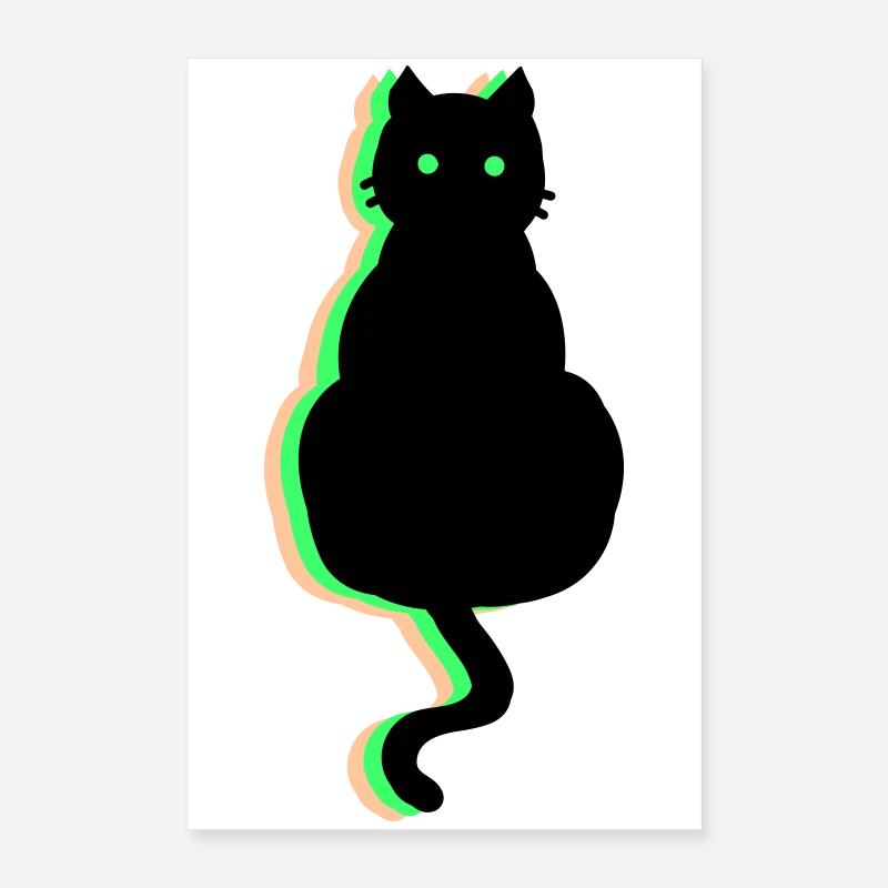 Chat néon Poster 40 x 60 cm