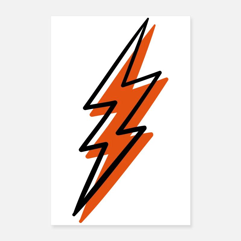 Foudre de feu en spirale Poster 40 x 60 cm