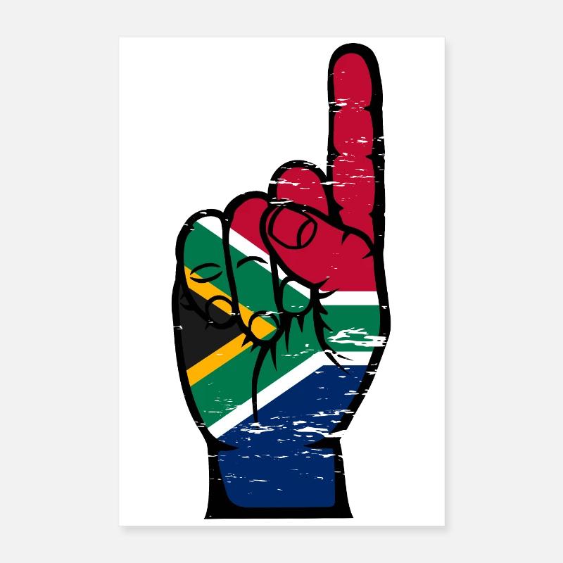Drapeau de l’Afrique du Sud numéro 1 utilisé Poster 40 x 60 cm
