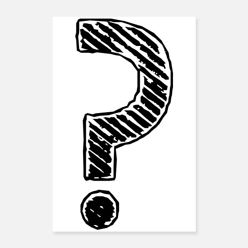 Point d'interrogation rayures regard grunge Poster 40 x 60 cm