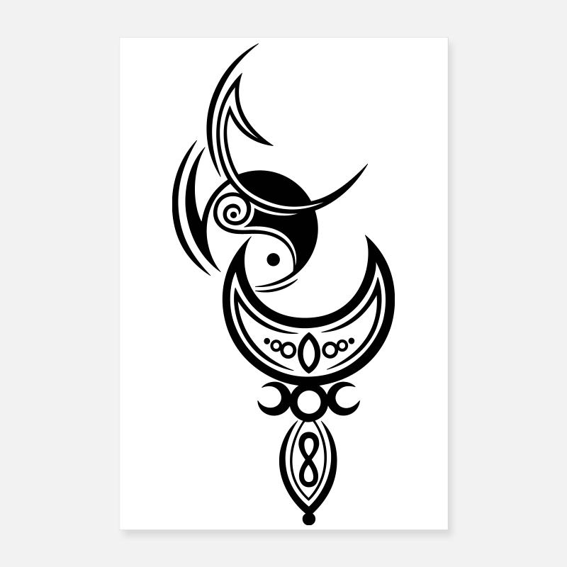 Moon with goddess, triple moon Poster 16" x 24" (40x60 cm)