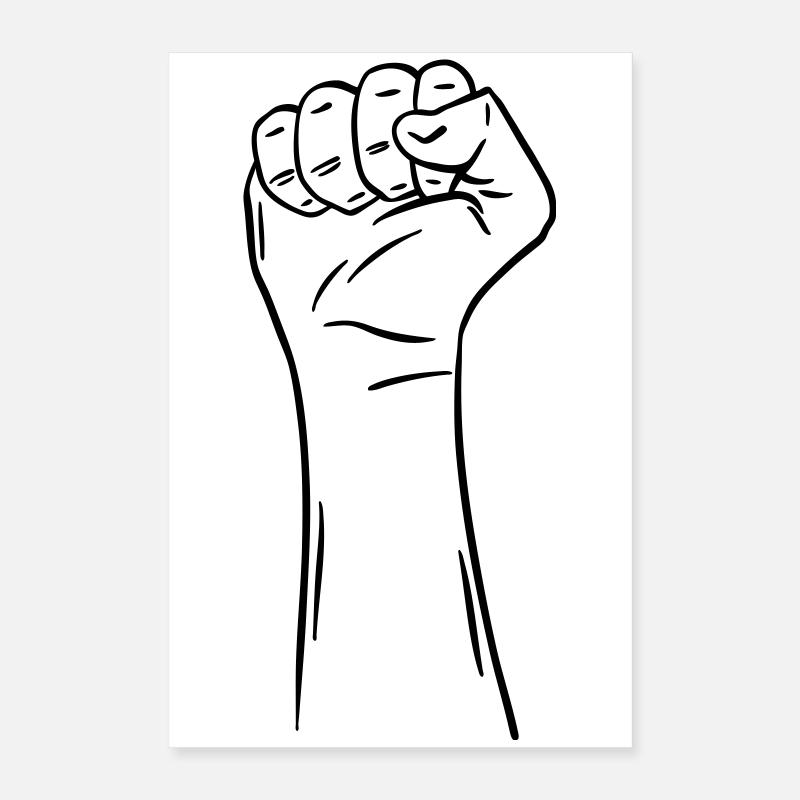 main poing 2 / poing / combat / protestation Poster 40 x 60 cm