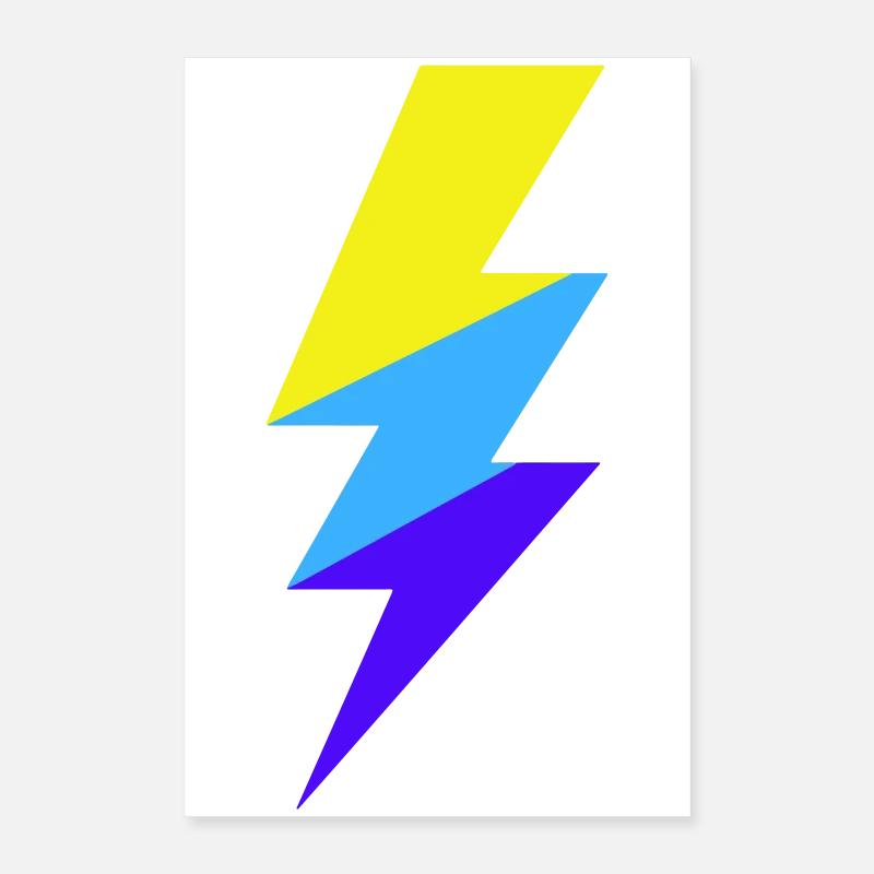 TriColor Neon-Strahl Poster 40x60 cm
