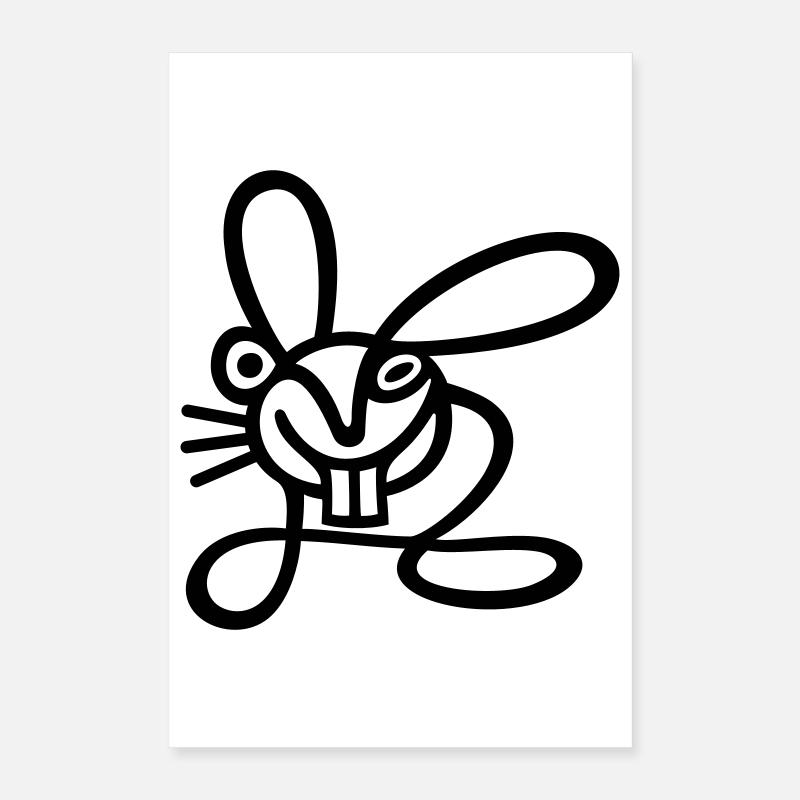 Strichhase Poster 40x60 cm