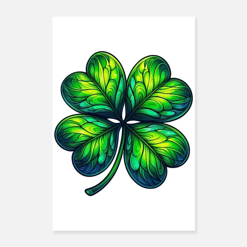 Vierblättriges Kleeblatt Poster 40x60 cm