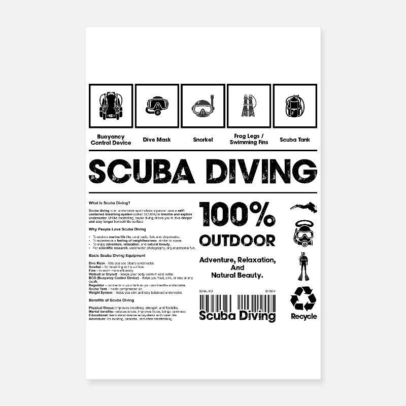 Plongée sous-marine Poster 40 x 60 cm