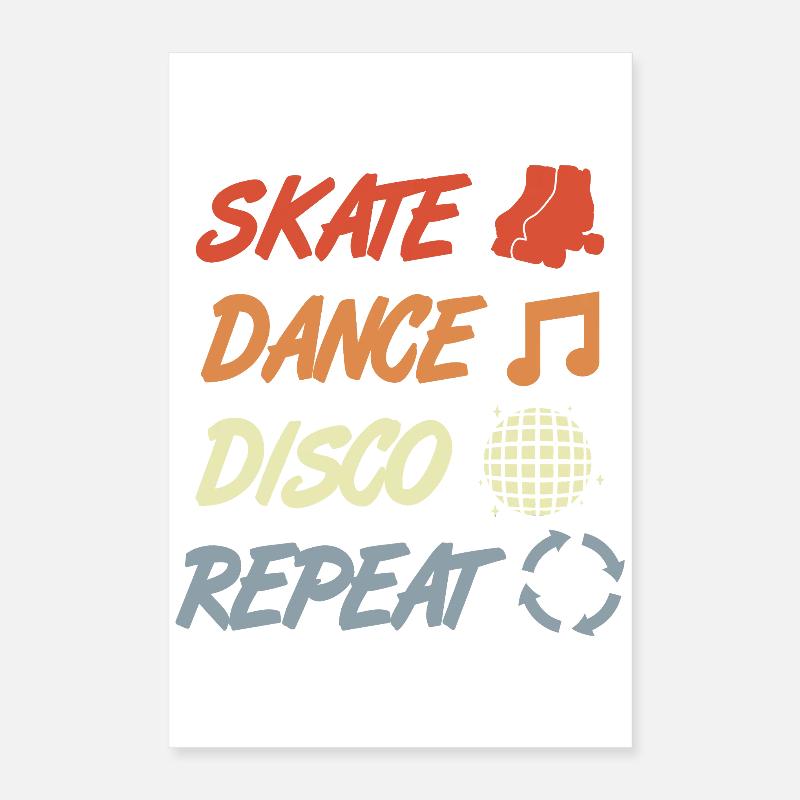 Discothèque en patins à roulettes Poster 40 x 60 cm