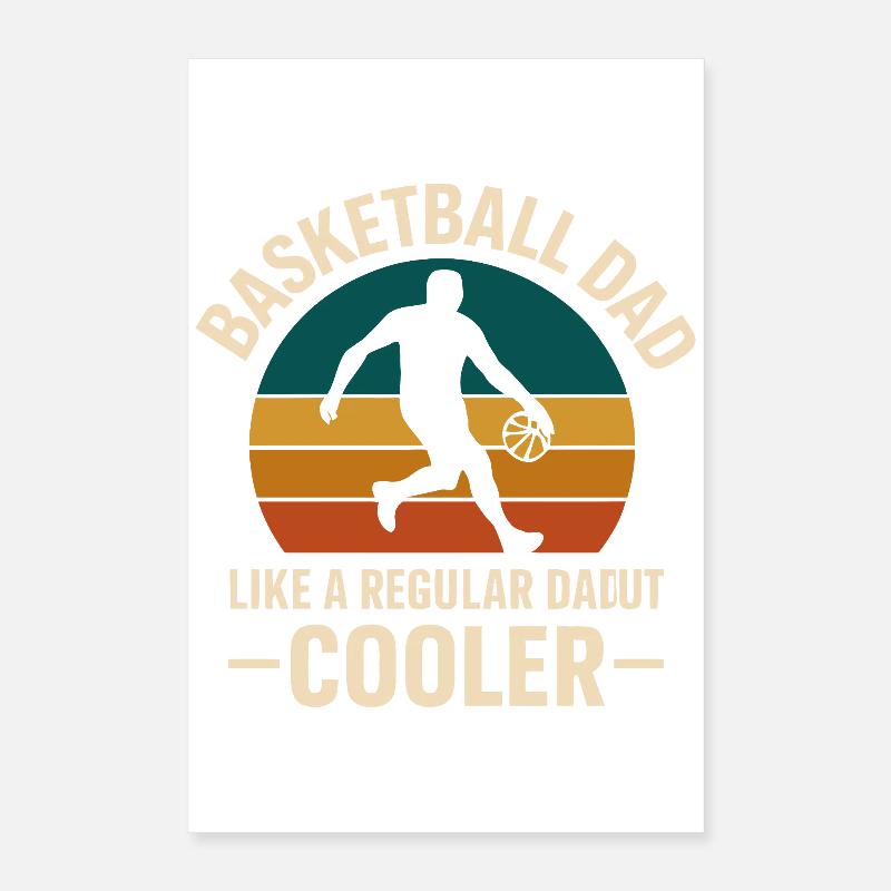 Basketball Dad Retro Style Tee Poster 16" x 24" (40x60 cm)