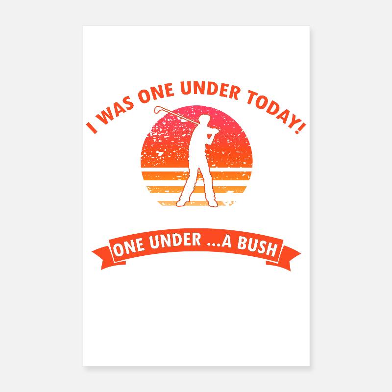 blague de golf drôle un sous l’arbre buisson eau Poster 40 x 60 cm