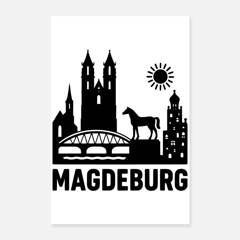 magdeburg silhouette Poster 40x60 cm